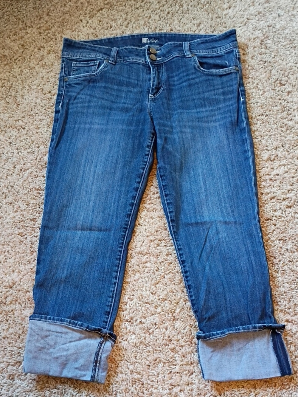 Kut from the Kloth Dark Blue Cuffed Crop Jeans